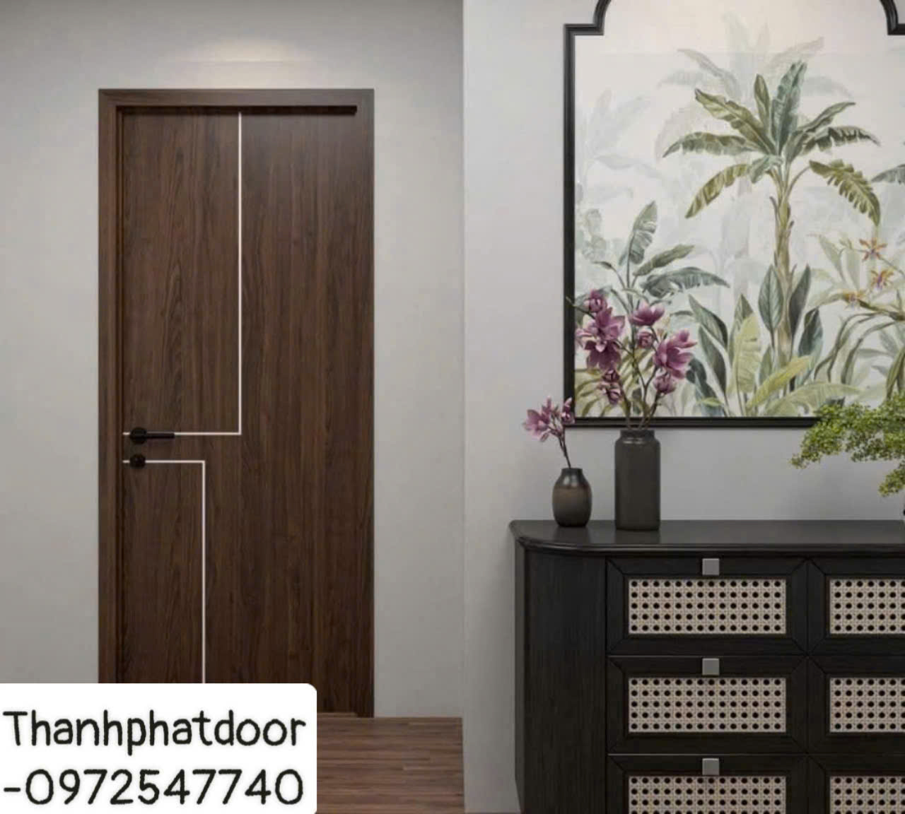 cua nhua panel y@door mau nau dep